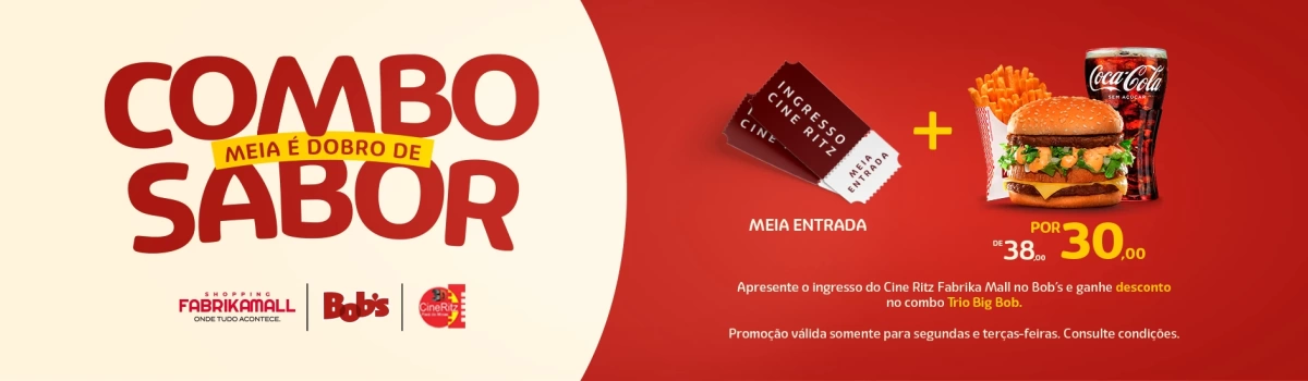 🎬🍔 Combo Meia é Dobro de Sabor!