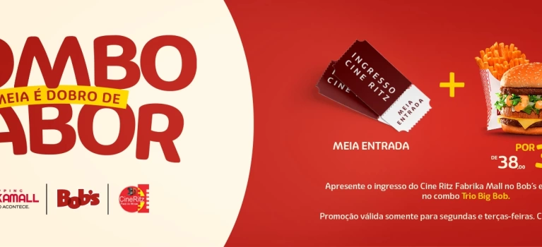 🎬🍔 Combo Meia é Dobro de Sabor!